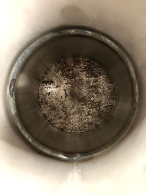 View down the inside of a stainless pipe showing a smooth internal root pass